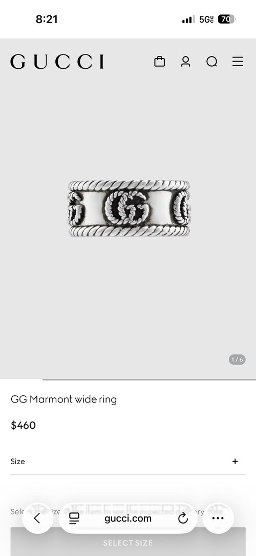 GG Marmont wide ring
