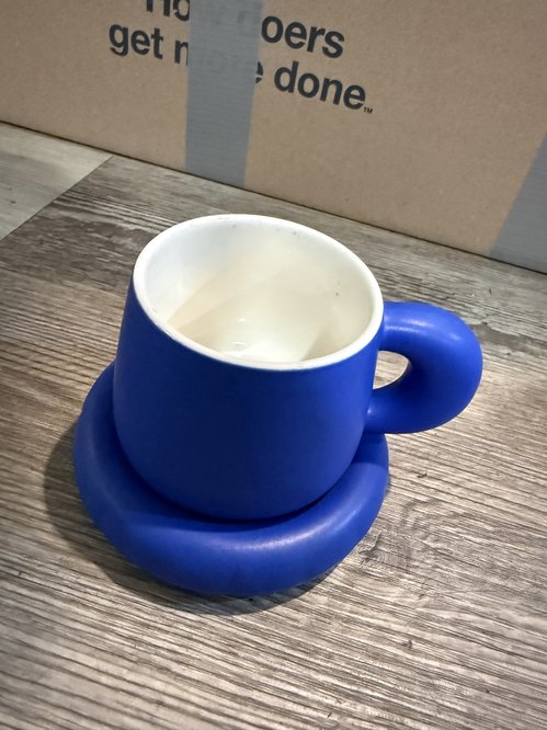 파란색 머그컵 세트