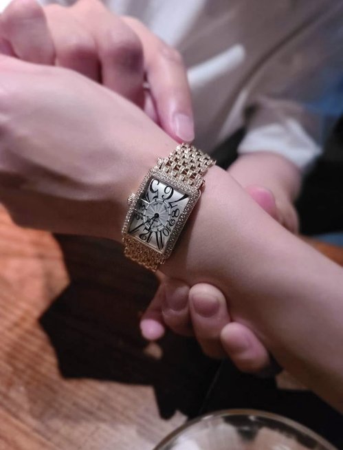 Franck Muller Long Island Quartz Ladies Watch – Full Diamond, 18K Pink Gold