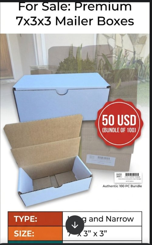 미사용박스,​ White Tuck Top Mailer Boxes (100 pcs) - 7x3x3