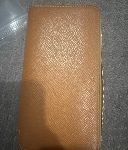 캐멜색 라운드지퍼 장지갑