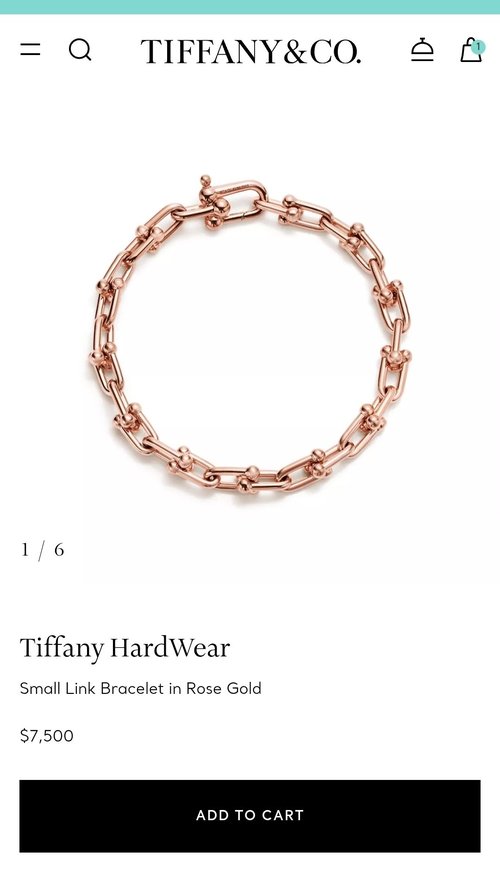 Tiffany Rose Gold 스몰 링크 팔찌 로즈골드