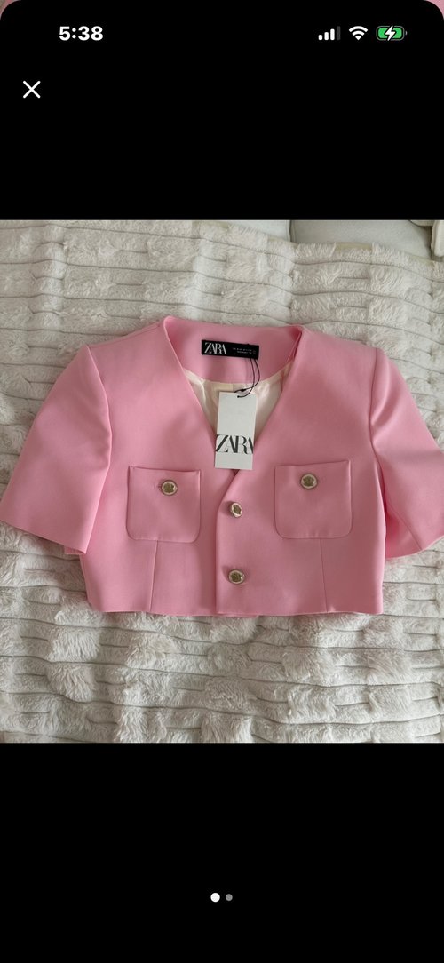 Zara 핑크 크롭 재킷 . 반바지