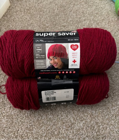 Red Heart Super Saver 와인레드 3개 세트
