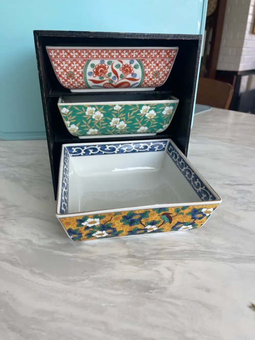 네모난 일제 그릇 셑(3개)