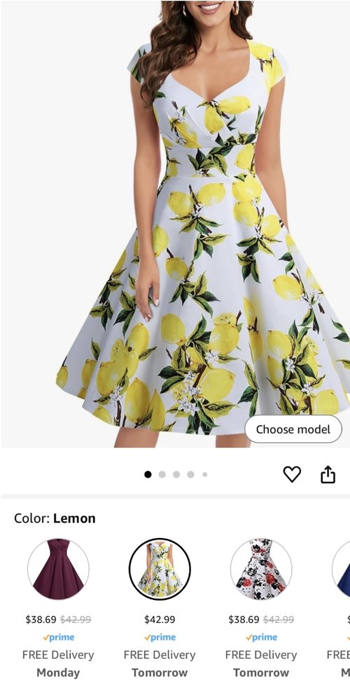 새상품, 레몬 칵테일 드레스