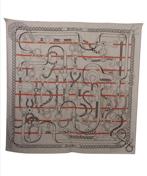 에르메스 캐시미어 실크 숄-