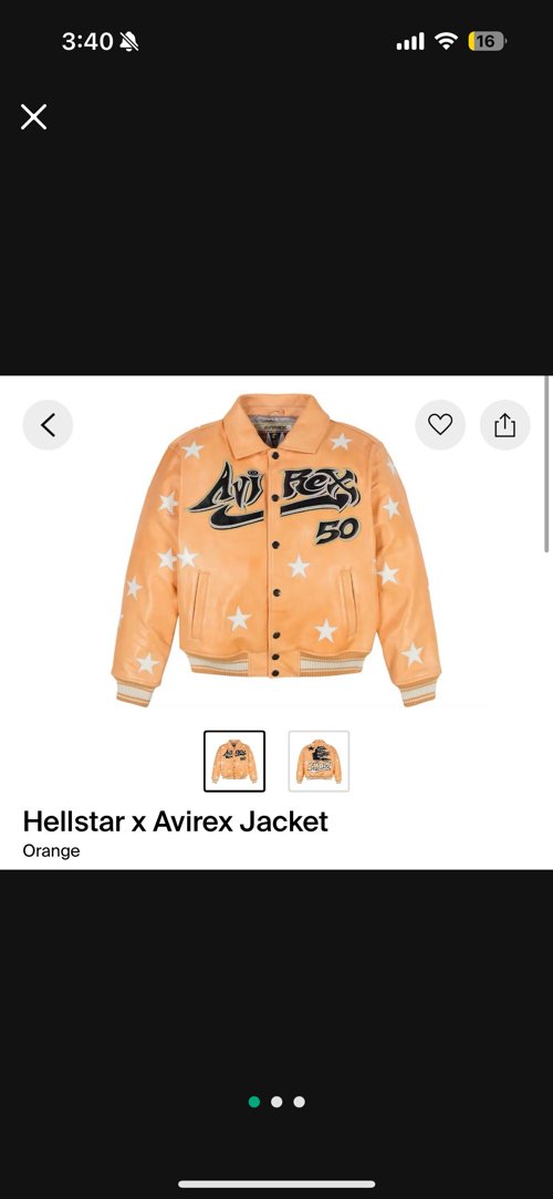 Hellstar x Avirex 레더자켓 L 새상품