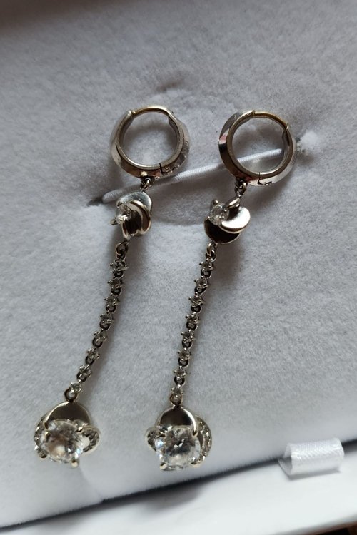 18k platinum 귀걸이