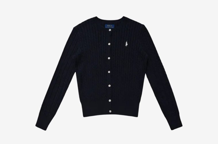 키즈 폴로 정품 S,M 폴로가디건 차일드 네이비 흰말