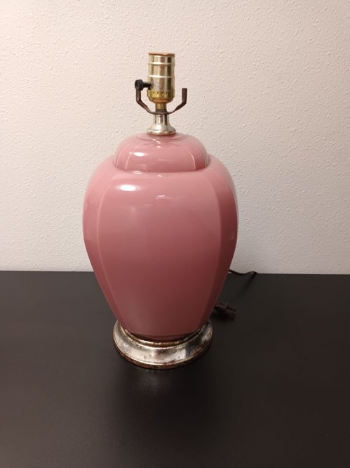 램프: 예쁜 분홍색 도자기 램프 스탠드