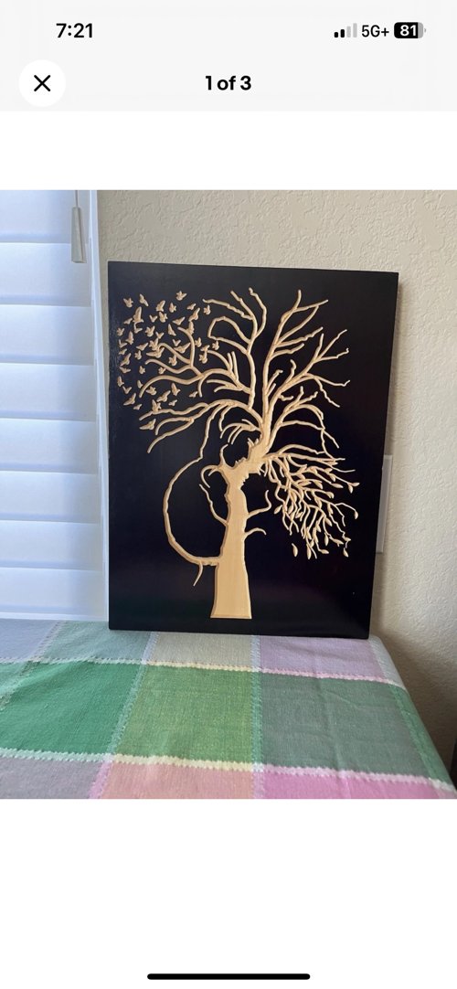 나무 벽걸이 Maysan Etching Wooden Wall art Tree of Life Made in USA