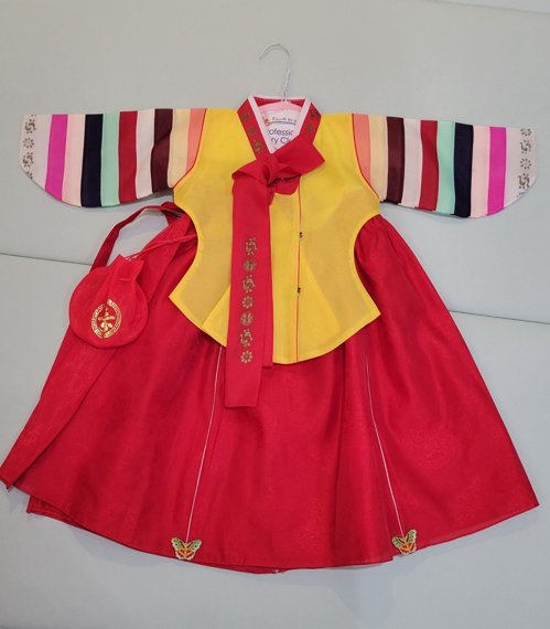 여아 색동 한복 사이즈 2-3