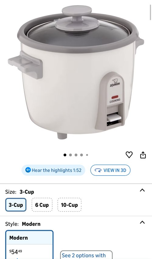 조지루시 3컵 미니 전기밥솥