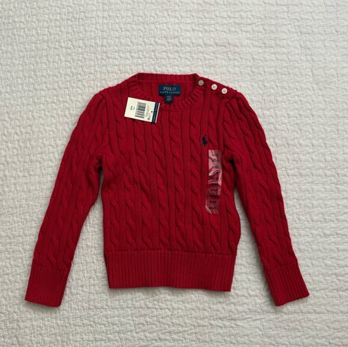 새제품)폴로랄프로렌 kids 꽈배기 스웨터 여아 4T/3T