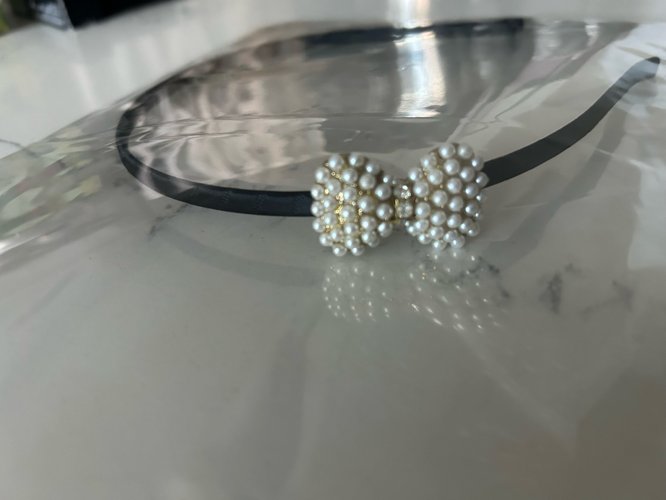 진주 리본 헤어밴드