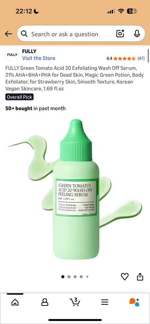 [미개봉]FULLY Green Tomato Acid 20 Exfoliating Wash Off Serum