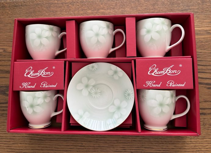 Coffee cup sets with gold trim(total 10pcs) 커피잔 세트