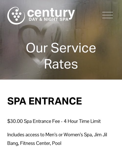 Century spa 티켓