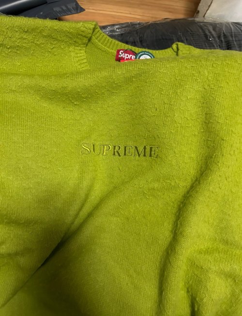 새상품)정품 슈프림 라임 컬러 스웨터 필드스웨터 xl