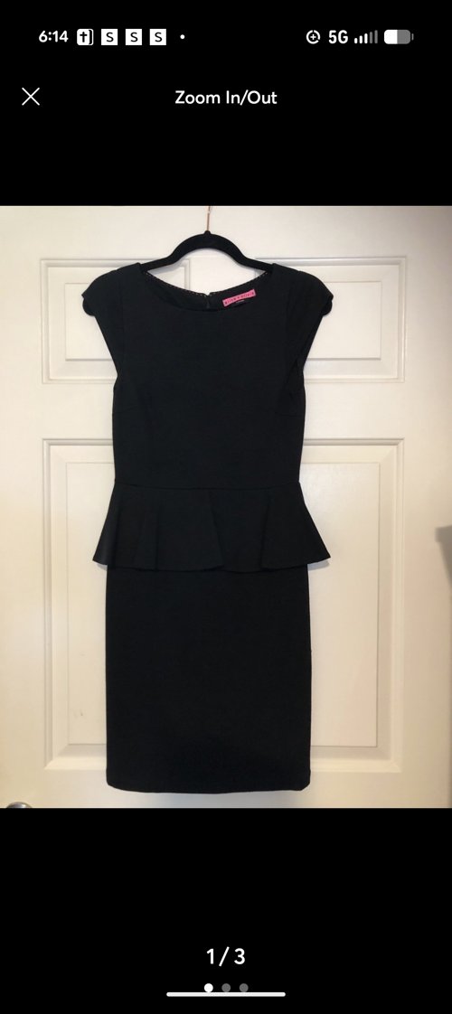 Alice + Olivia Black Peplum Sheath Dress