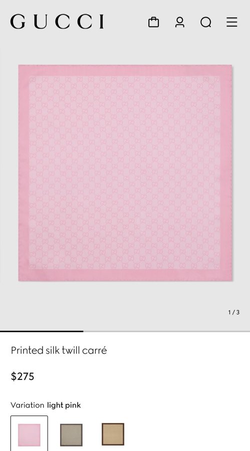 얼바인_ GUCCI 구찌 실프 스카프 핑크 정품 새제품