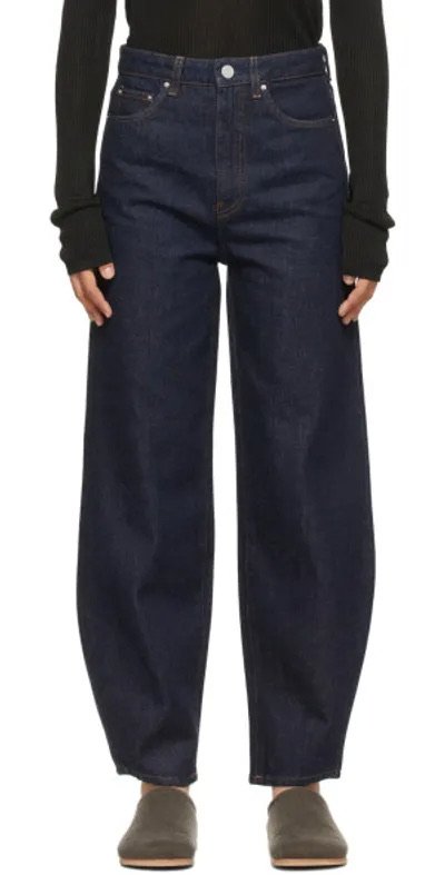 TOTEME Indigo Organic Cotton Barrel Leg Jeans