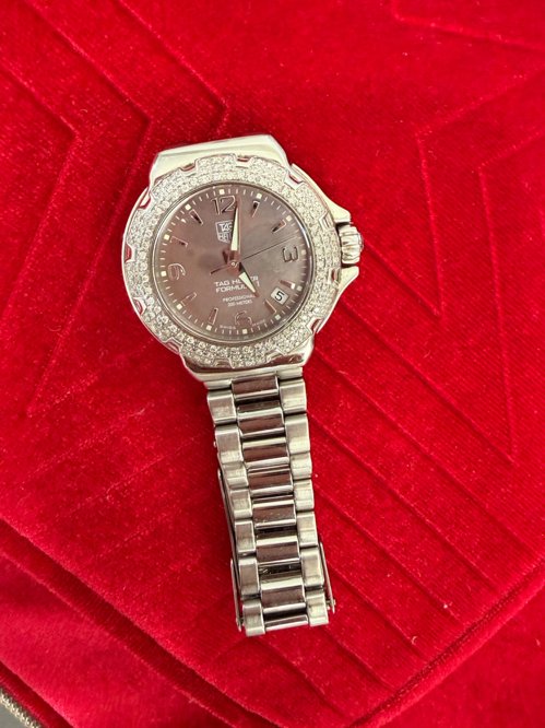 태그호이어 다이아몬드 여성 시계  TAG HEUER WAC 1217 Diamond Bezel stainless steel