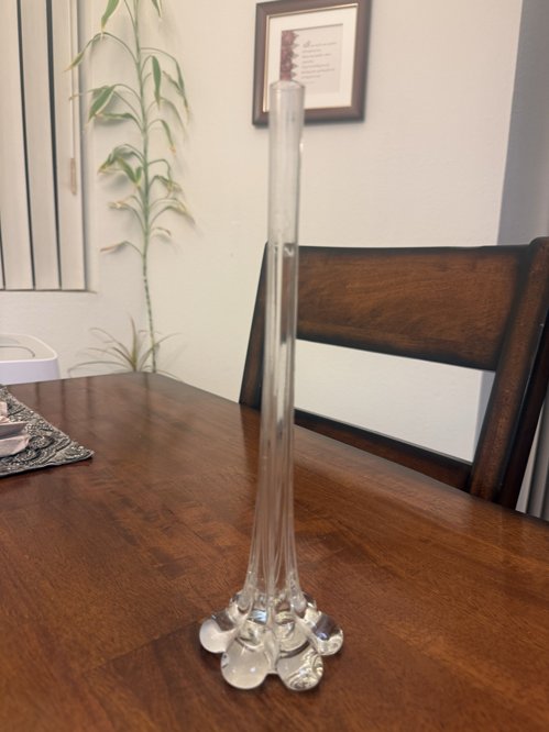 꽃 한송이 유리 꽃병