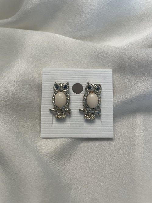 큐빅 부엉이 디자인 귀걸이 (새상품)
