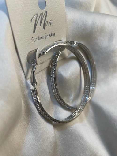 큐빅 후프 링 귀걸이(새상품)