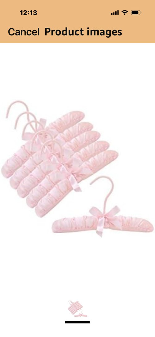 Only Hangers 10" Pink Baby Satin Padded Hangers - Pack of (5)