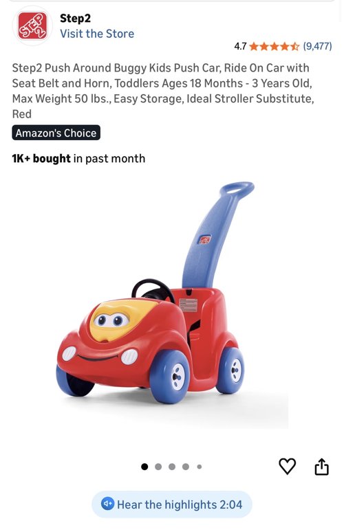 Step2 kids push car