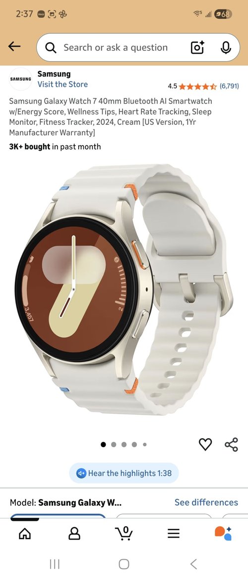 삼성 갤럭시 7 스마트워치 + 충전기 + 박스