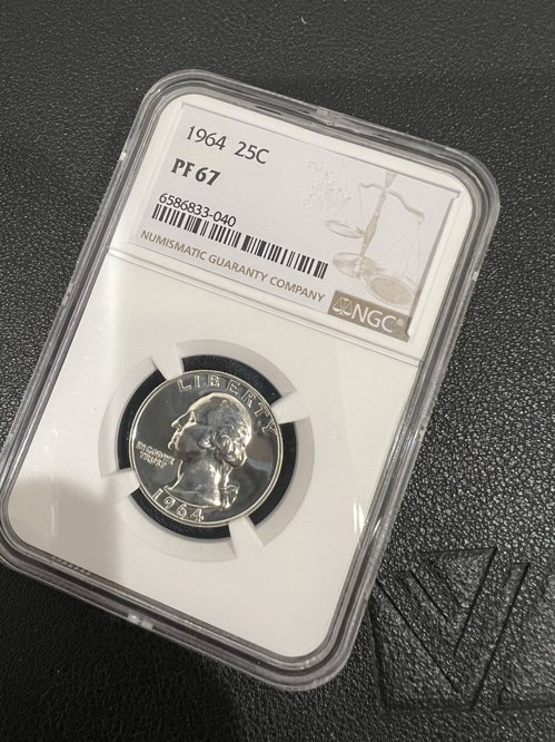 1964 Washington Quarter 25c NGC PF 67 Proof 90% Silver US Coin
