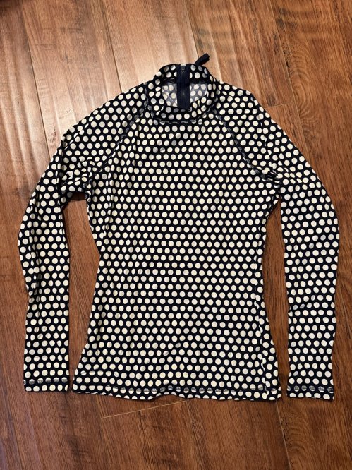 J Crew Rash Guard/Black&white dot- size M