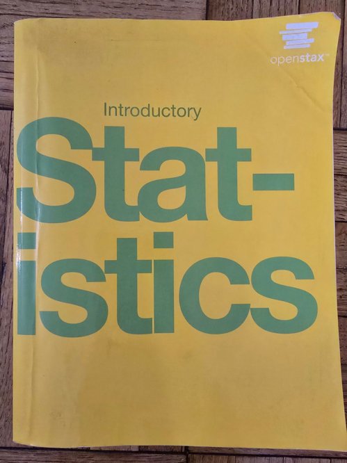 Openstax Introductory Statistics book