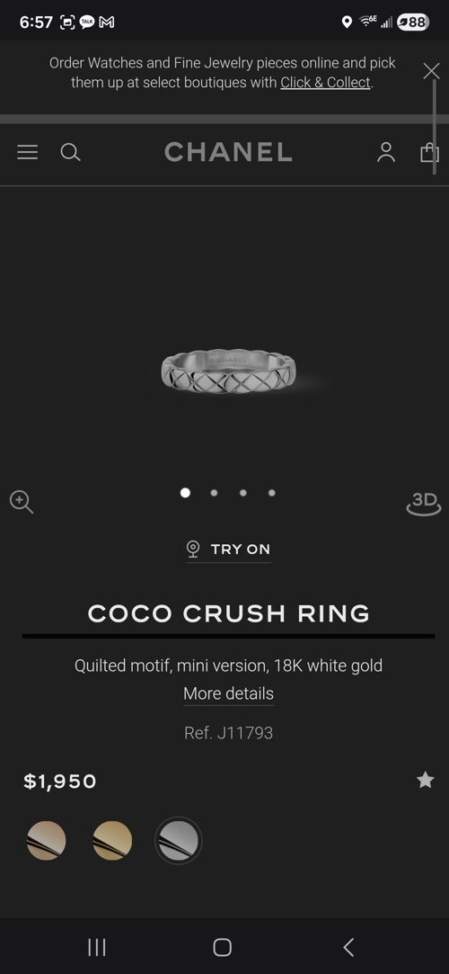 샤넬 코코크러시 링