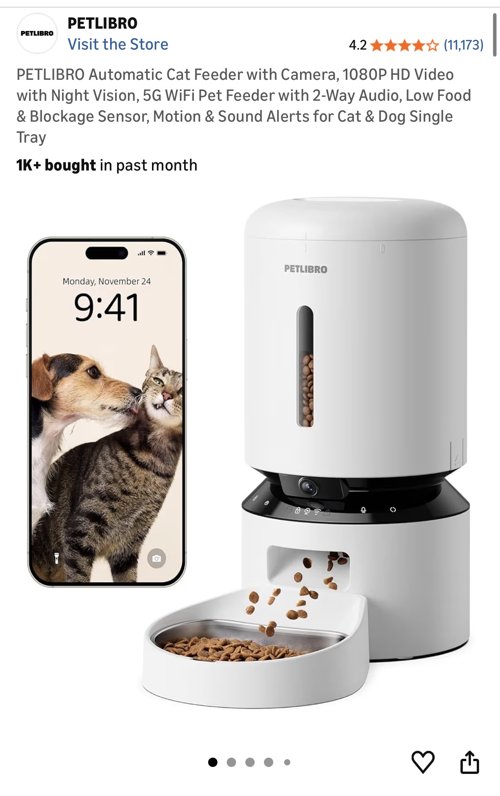 강아지 자동 급식기 (카메라)