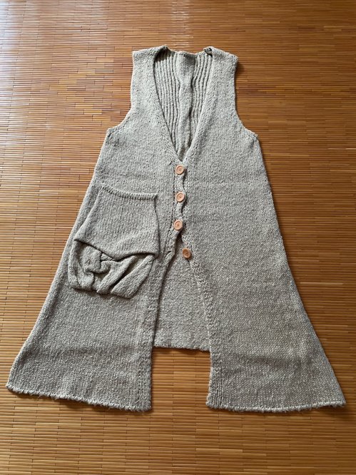 Long knit 조끼