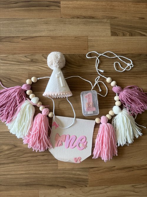 여아 첫돌 배너 모자 초