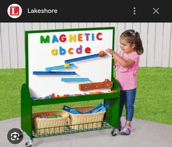 Magnetic white board and easel