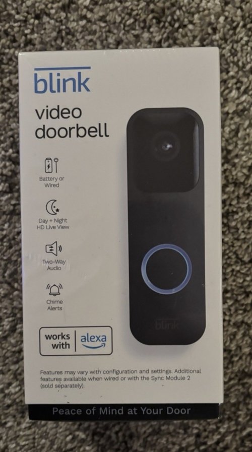 새상품 Blink Video Doorbell Black HD Live View Two-Way Audio Alexa