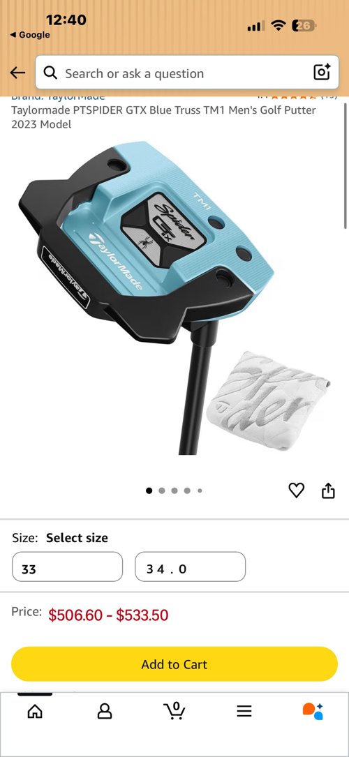 여자 퍼터 테일러메이드 gtx 아이스블루