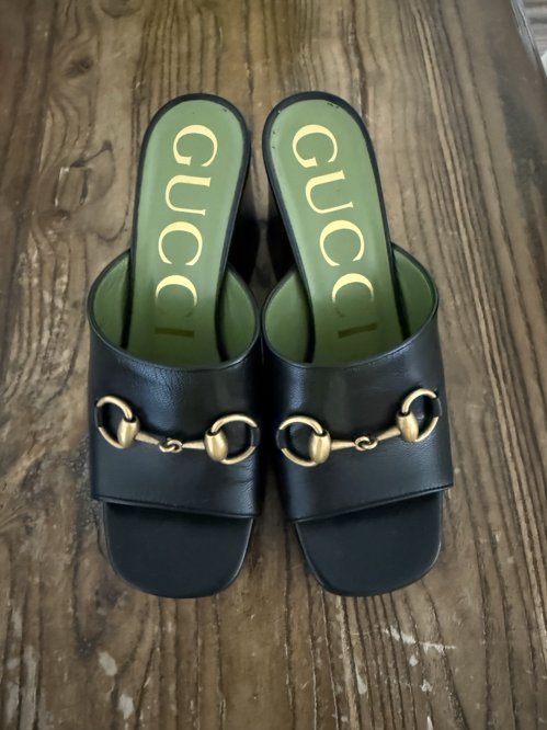 구찌 통굽 힐뮬 35