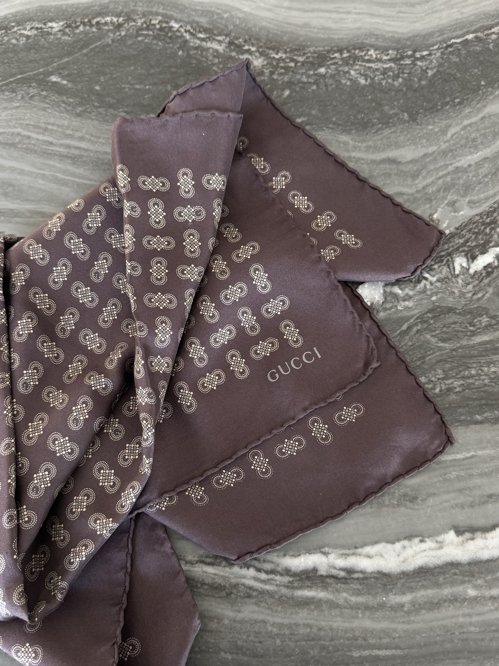 Gucci 구찌 실크 스카프 다크 브라운 퍼플