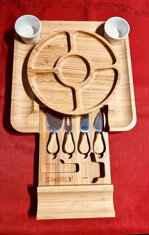 Smirly 대형 대나무 치즈 보드 세트