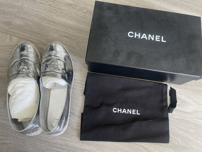 Chanel espadrilles silver 39