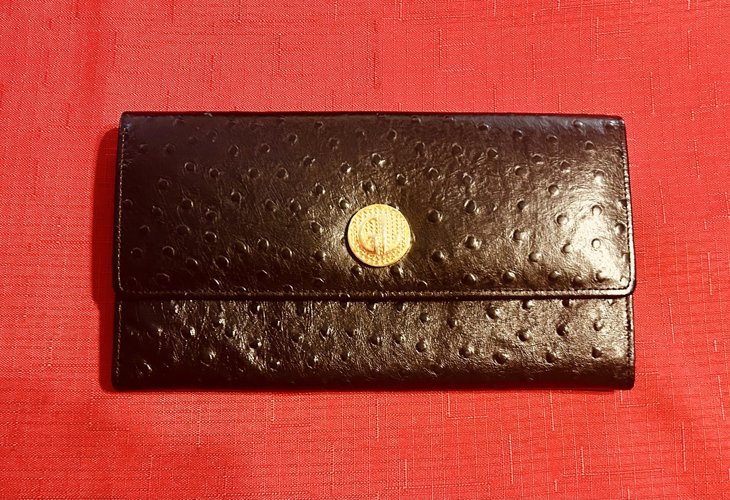 기라로쉬(Guy Laroche) 파리 타조 패턴 가죽 장지갑