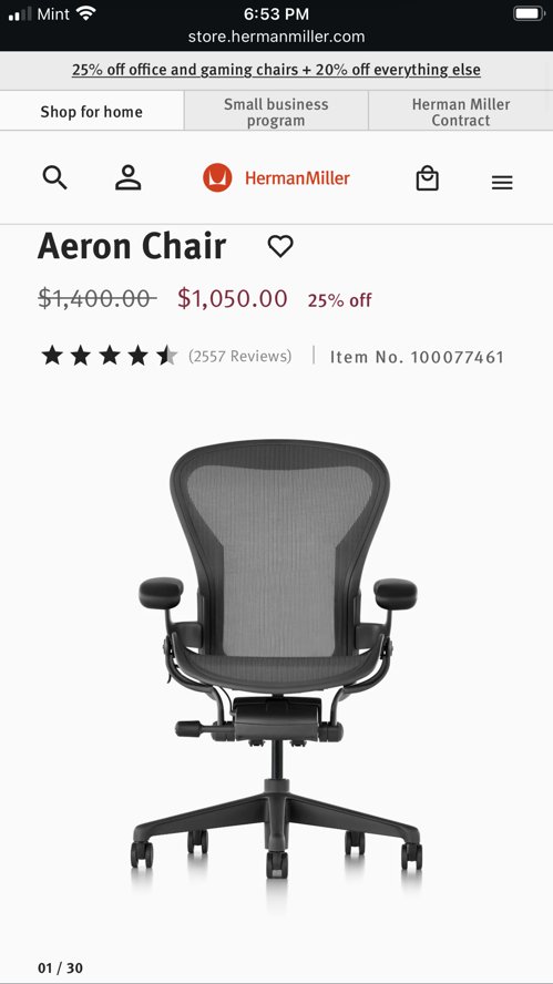 Herman Miller Aeron Classic Size B